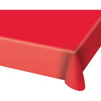 Folat 2x stuks tafelkleed van plastic rood 130 x 180 cm -