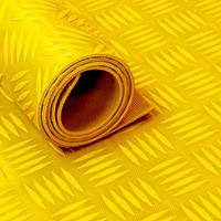 Rubber loper / rubbermat op rol Traanplaat 3mm geel - Breedte 150 cm