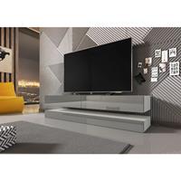 3XE LIVING Innovativer, moderner Sajna TV-Ständer 140cm weiß / grau glänzend