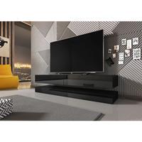 3XE LIVING Innovativer, moderner Sajna TV-Ständer 140cm schwarz / schwarz glänzend