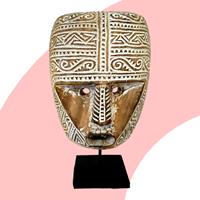 NusaOriginals Traditioneel Balinees Masker op Standaard (motief 3)