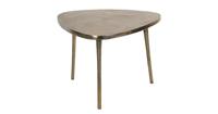 Clayre & Eef Bijzettafel 50422S 60*60*42 cm Goudkleurig Aluminium Driehoek Side table