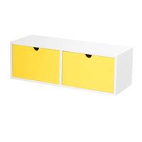 Furniteam Design Wandrek met Twee Lades Wit en geel