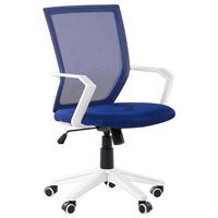 Beliani - Bürostuhl Blau höhenverstellbar mit Nylon Laufrollen Modernes Design - Weiß