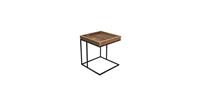 Clayre & Eef Bijzettafel 64716 40*40*45 cm Zwart Ijzer / hout Vierkant Side table