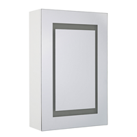 beliani Moderner Bad-Spiegelschrank 40x60 cm 1 türig mit led Beleuchtung weiß Malaspina - Weiß