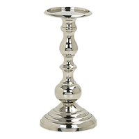 beliani Kerzenständer aus Metall in Silber glänzend klassisches Design Tischdeko Busat - Silber