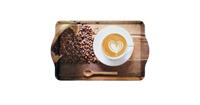 Decopatent Dienblad Rechthoekig - Met Print Koffie & Bonen - Design koffie/Thee dienblad - Dienblad met handvatten - Melamine - 48x30x3.5 Cm