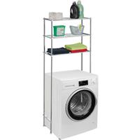 RELAXDAYS Waschmaschinenregal Metall, 3 Ablagen, Regal Waschmaschine, Trockner, WC, Badregal HBT 162,5x67x30 cm, silber