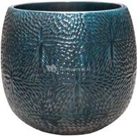 Ter Steege Pot Marly Ocean Blue ronde blauwe bloempot voor binnen en buiten 41x38 cm