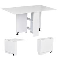 HOMCOM Klapptisch mit praktischer Kofferfunktion weiß 140 x 80 x 74 cm (LxBxH)   Beistelltisch Schreibtisch Ablagefläche Tisch