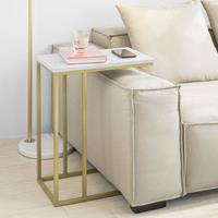 SOBUY FBT87-G Beistelltisch Sofatisch Kaffeetisch Laptoptisch Betttisch Pflegetisch mit goldenem