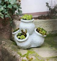 HOME Living Pflanzer Granitoptik Blumentöpfe grau