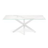 kavehome Argo tafel 180 cm porselein wit benen