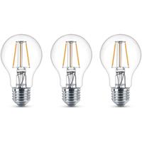 Philips LED Lampe ersetzt 40W, E27 Standardform A60, klar, warmweiß, 470 Lumen, nicht dimmbar, 3er Pack [Energieklasse A++]