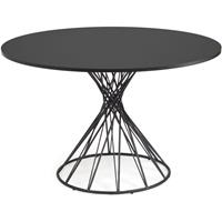 kavehome Niut round Ø 120 cm MDF table with black lacquer and steel legs with black finish