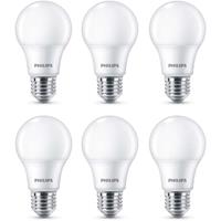 Philips LED Lampe ersetzt 60W, E27 Standardform A60, weiß, warmweiß, 806 Lumen, nicht dimmbar, 6er Pack [Energieklasse A+] - 