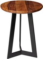 Wohnling Beistelltisch in 2 verschiedenen Größen Sheesham Metall Couchtisch Holz Tisch Anstelltisch Dekotisch braun/schwarz