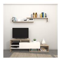 Homemania Tv-meubelset Fenice 150x27x45 cm wit en sonomakleurig