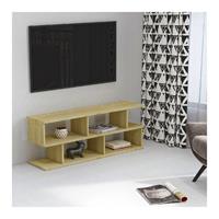 HOMEMANIA Su TV-Schrank mit Regalen - aus dem Wohnzimmer - Eiche aus Melamin-Spanplatte, 120 x 29,6 x 45 cm, -