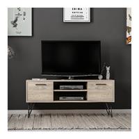 HOMEMANIA Almira TV-Schrank Modern - mit Tueren, Regalen - von Salotto - Holz, Schwarz aus Holz, 120 x 35 x 50 cm, -