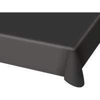 Folat 4x stuks tafelkleed van plastic zwart 130 x 180 cm -