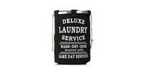 Decopatent Wasmand 50L - Rond - Tekst Deluxe Laundry Service -> Same Day Service- Badkamer - Wasmand afsluitbaar - Waszak - Zwart