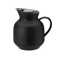 steltonas Stelton Isolierkanne Amphora für Tee, Teekanne mit Glaseinsatz, Thermokanne, Kunststoff, Soft Black, 1 Liter, 222-1
