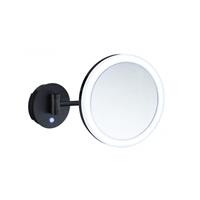 Smedbo Vergrootspiegel Draaibaar Met Dual-LED Diamater 20 cm Messing En Acrylglas Zwart 
