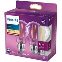 Philips 2099777739 LED lamp E27 7W 860Lm peer filament 2 stuks