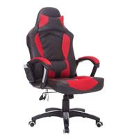 HOMdotCOM Bureaustoel ergonomisch gamingstoel met massagefunctie zwart/rood
