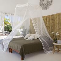 Bambulah Luxury double mosquito net by , handmade, polyester and cotton details, XXL round, 160Ø, 265cm height, bed net with high-quality finish