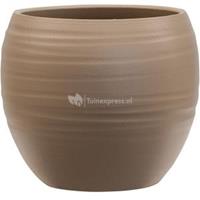 Plantenwinkel.nl Pot Groove Globe Cannes Greybeige 15x13 cm beige ronde bloempot voor binnen