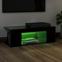 VidaXL TV-Schrank mit LED-Leuchten  Schwarz