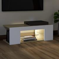 vidaXL Tv-meubel met LED-verlichting 90x39x30 cm wit sonoma eikenkleur