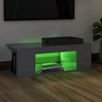 VidaXL TV-Schrank mit LED-Leuchten Hochglanz- Grau