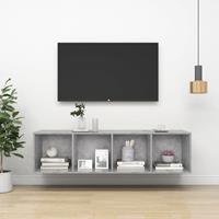 VidaXL Tv-wandmeubel 37x37x142,5 cm spaanplaat betongrijs