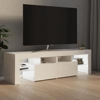 VidaXL TV-Schrank mit LED-Leuchten Hochglanz- Weiß