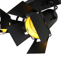 mexlite RETRO Decken Spot Leuchte Wohn Zimmer Studio schwarz-gold Lampe beweglich 7997ZW