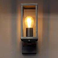 Eco-Light Buitenwandlamp Karo, zwart, schemersensor