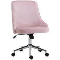 Vinsetto Bureaustoel SOHO-stijl met wipfunctie in hoogte verstelbaar fluweel roze 57 x 61 x 86-96 cm
