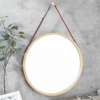 Huismerk Premium Hangende Spiegel Bamboe Frame - 45 x 45 x 1,5 cm