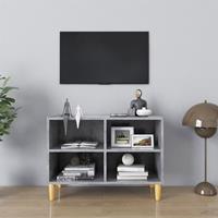 VidaXL TV-Schrank mit Massivholz-Beinen Betongrau 69,5x30x50 cm Grau