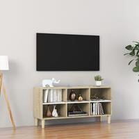 vidaXL Tv-meubel met houten poten 103,5x30x50 cm wit sonoma eikenkleur