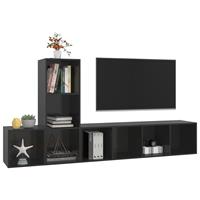 VidaXL 3-tlg. TV-Schrank-Set Hochglanz- Schwarz