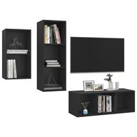 VidaXL 3-tlg. TV-Schrank-Set  Schwarz