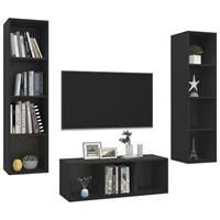 VidaXL 3-tlg. TV-Schrank-Set  Schwarz