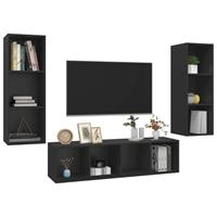 VidaXL 3-tlg. TV-Schrank-Set  Schwarz