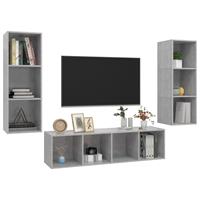 VidaXL 3-tlg. TV-Schrank-Set Betongrau Spanplatte Grau