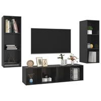 VidaXL 3-tlg. TV-Schrank-Set Hochglanz- Schwarz